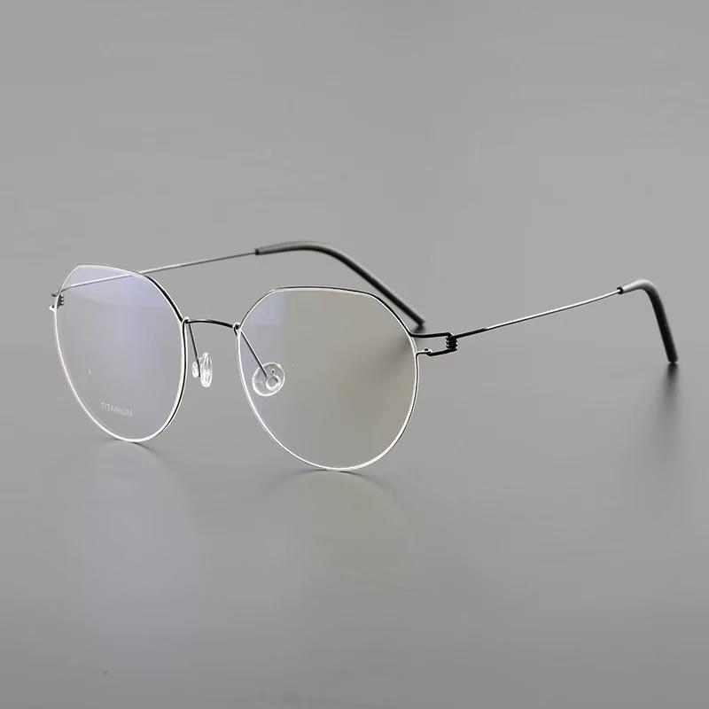 Denmark Oval Round Spectacle Frame Eyeglasses Ultralight Screwless Handmade Fashion Eyeglass Frame Men's Glasses Women Retro New
