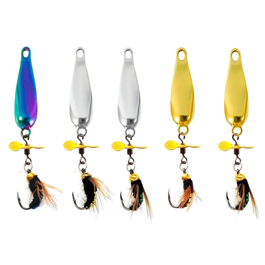 Fly Fishing Hooks Set with Propeller Spinner for River Fishing Roach Perch Trout Micro Lure