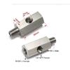 Nerezový Konektor Snímače Tlaku Oleje Boční Otvory 1/8"NPT Vnitřní Na M12 M10 M14 T-kus Adaptér pro Palivové Potrubí