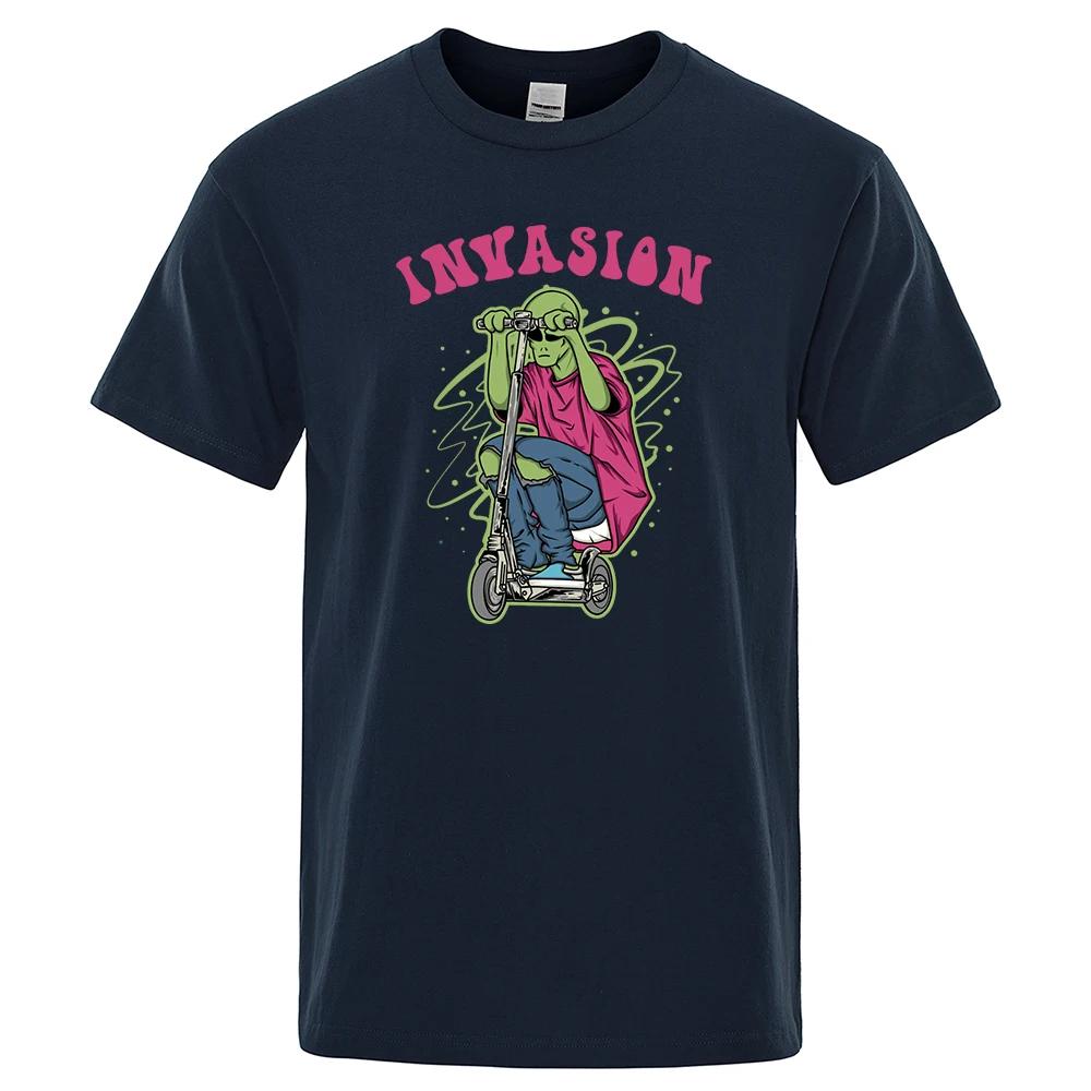 

Aliens Ride Scooters Graphic T-Shirts Male Fashion Loose Oversized Tops Casual Luxury Cotton T-Shirt Sweat Breathable T-Shirt XXXXXL чёрный