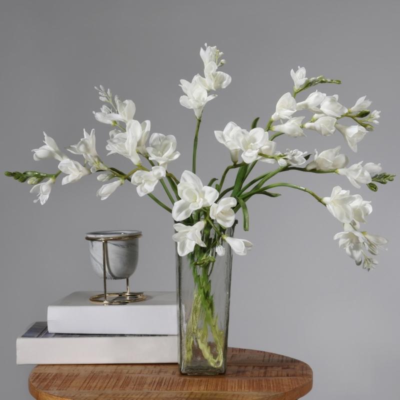 Realistic Simulation PU Freesia Flower With Bendable Iron Wire Stems Artificial Flower for Wedding Party Decoration