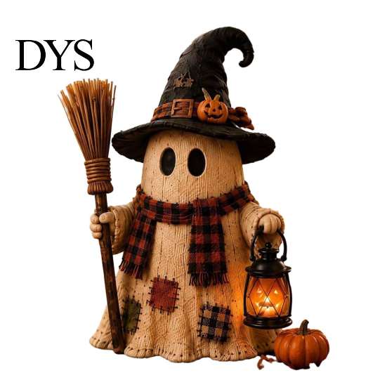 Desktop Haunted House Accents Patchwork Halloween Wooden Flat Ornaments, Skeleton Pumpkin Mummy Festival Showcase Ornaments Ghost Tabletop Decor,