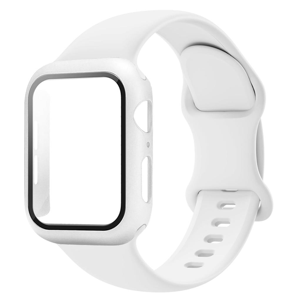 PC Case+Straps For Apple Watch band 44mm 45mm 40mm 46mm 41mm 42mm 49mm Sport Silicone Bracelet iWatch series 10 8 7 se 9 ultra 2