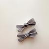 European-style Simple and Sweet Candy-colored Velvet Bow Tie Children's Cute Matching Accessories with Side Clips and Hair Clips