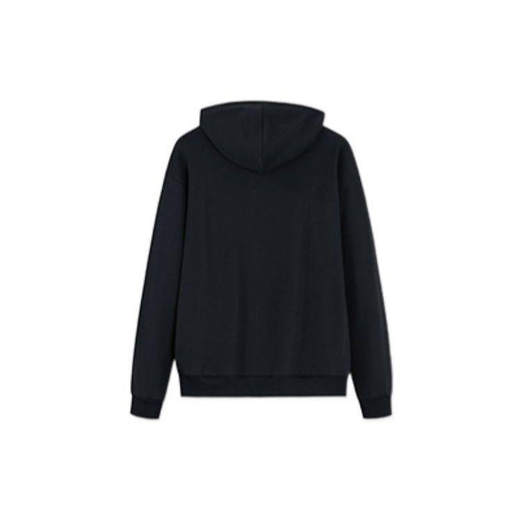 Anta Lifestyle Series Solid Color Letter Print Hooded Pullover Long Sleeve Sweatshirt Unisex sweatshirt Black 952238703-3