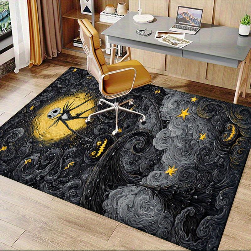Office Rug Jack Skellington, Halloween Theme 3D Printed Anti-Slip Rug-Machine Washable for Living Room