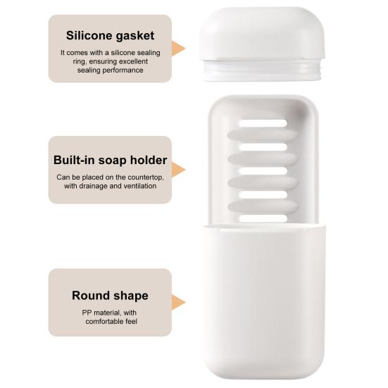 Soap Bar Holder Dish Container Leak-proof Universal Fit Detachable Portable Travel Size Soap Case with Lid