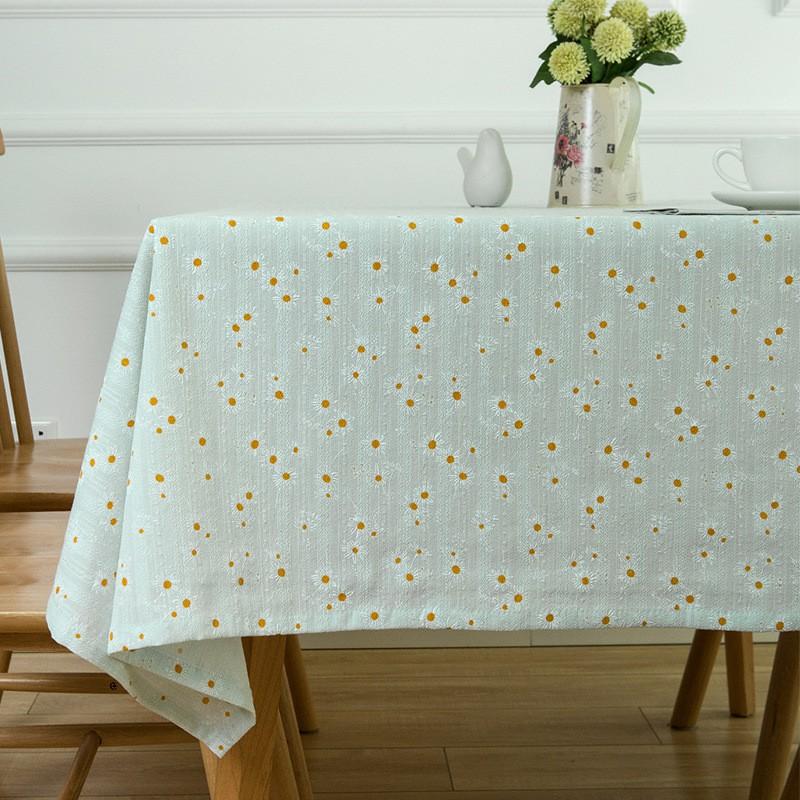 Cotton Linen Daisy Tablecloth Small Fresh Style Ins Photo Background Cloth