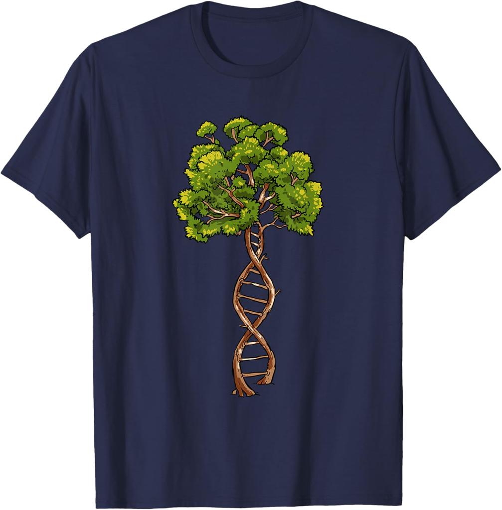 DNA Baum des Lebens Wissenschaft Genetik Biologie Liebhaber Grafik T-Shirt Kurzarm Lässig Rundhals T-Shirt