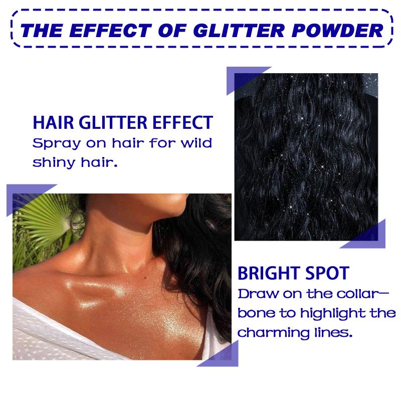 

Shiny Glitter Spray Radiant Silver Glitter Spray For Hair &Body Holographic Highlight Sparkling Shimmer Makeup For Party one size