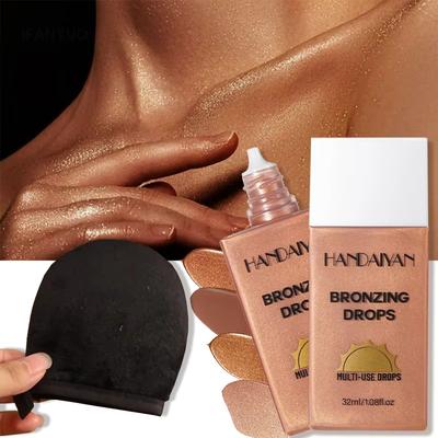 Waterproof Tanning Lotion Long Lasting Face Leg Makeup Even Skin Tone Body Foundation Shimmer Gold Bronze Contour Brightening