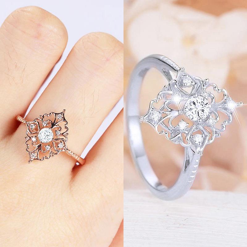 Ring Women Fashion Hollow Out Flower Ring Girl Jewelry Giftbuy at a low prices on Joom e