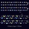 Cheerland Moon Star Garlands Iridescent Party Decoraions Hanging Moon Birthday Decoration Celestial Streamers Holographic Star Moon Decorations Alien