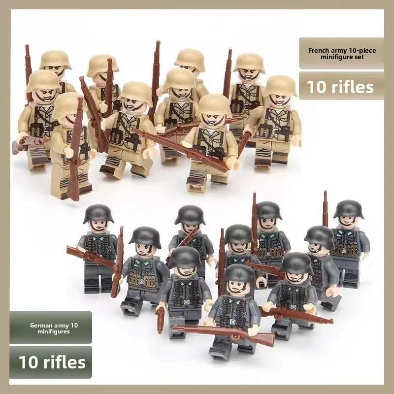 Building Blocks World War II Warrior Humanoid Dolls, Military War Educational Children's Toys, Birthday Gifts Cartoon Characters