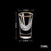 HeY LiLac 6Pcs Shot Glasses 15ML Gold Foil Color Spirits Cups Handmade Crystal 24K Gold Rimmed Shot Glasses Wine Baijiu Cup