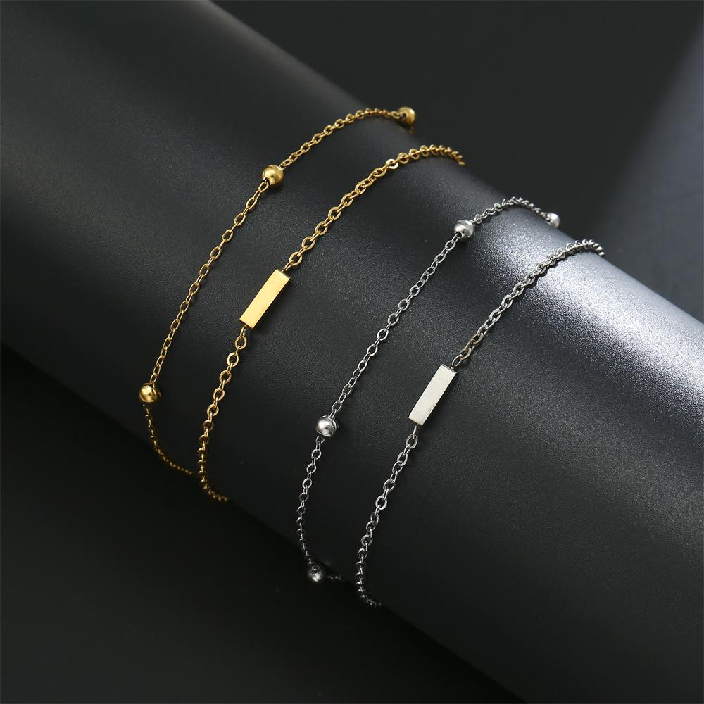Cazador Stainless Steel Initial Letter Double Chains Bracelet for Women A-Z Alphabet Jewelry 2026 Bracelet On Hand Birthday Gift