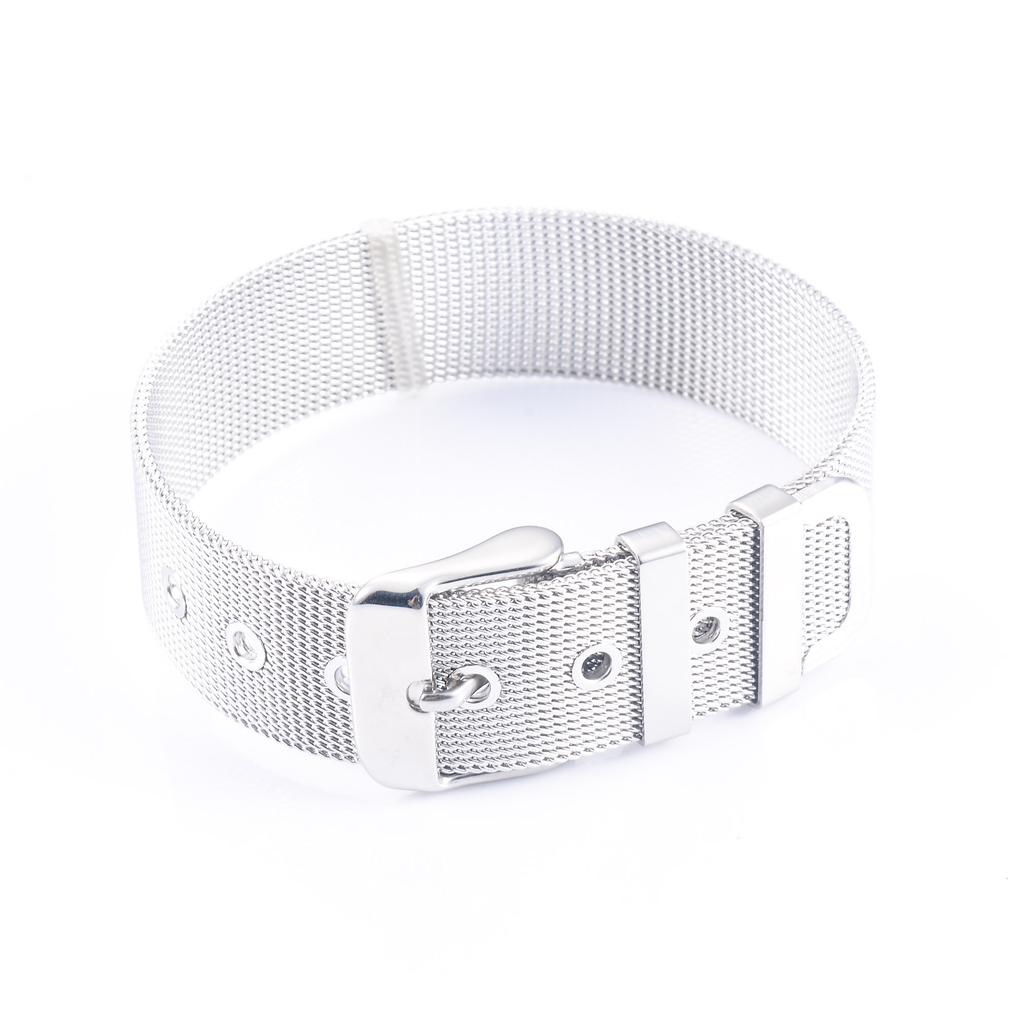 21cm Cinturino Bracciale in Acciaio Inossidabile a Maglia Stretta Regolabile per Orologi da Donna Uomo Cinturino a Catena Bracciale Gioielleria in Metallo