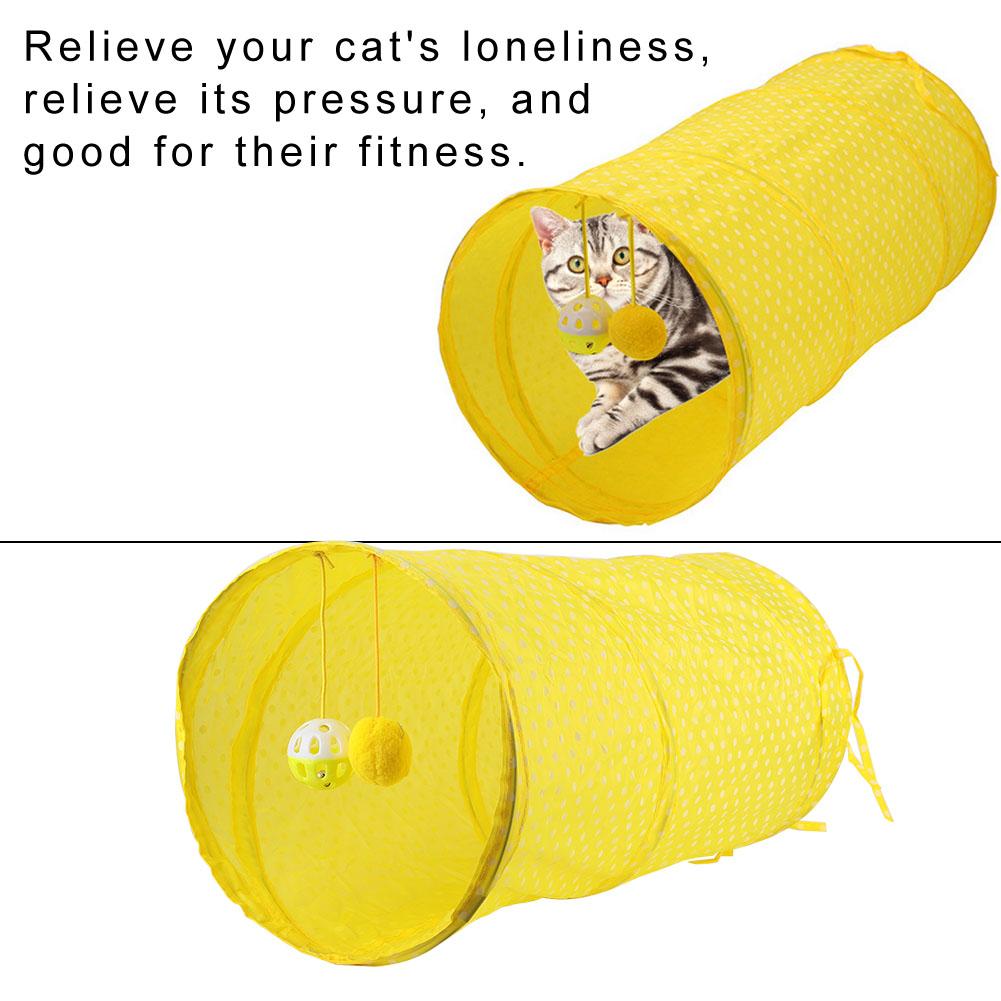 Foldable Cat Dot Tent   Tunnel Bed Toy Interactive Playing Toys Hide Tunnel (Orange)