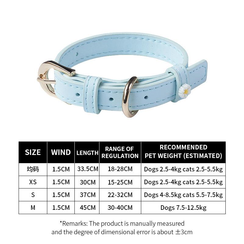 Streng ausgewählte neue Mikrofaserkunstleder kleine Gänseblümchen Katze Schmuckhalsband ultraleicht edel Haustierbedarf Halsband Auswahl