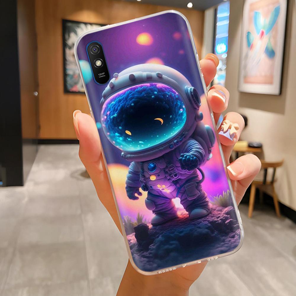 For Redmi 9A Case Cute Housing For Redmi 9AT Phone Case Lovely Cartoon Soft TPU Transparent Silicone Bumper For Xiaomi Redmi 9A