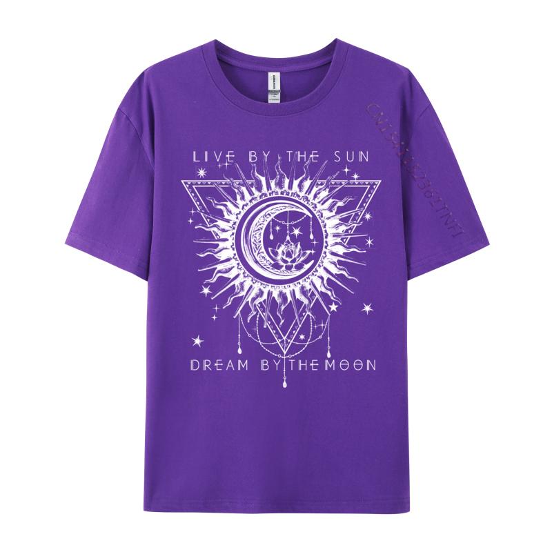 Live By The Sun Dream By The Moon Boho Printed On T Shirt New Arrival O Neck Casual Unisex Tshirts Street Tops Shirts