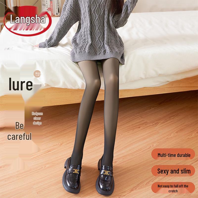 LANGSHA Women's Faux Sheer Thermal Tights