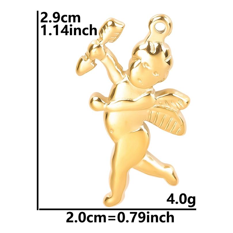 10pcs/Lot Gold Color 3D Dragon Heart Charm Sun Evil Eye Cross Stainless Steel Pendants For Jewelry Making Supplies DIY Earrings