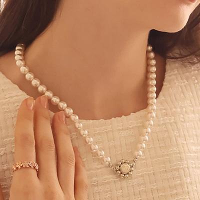 Dana Burton [Magnetic One-Touch] Ballerina Necklace_8mm Pearl