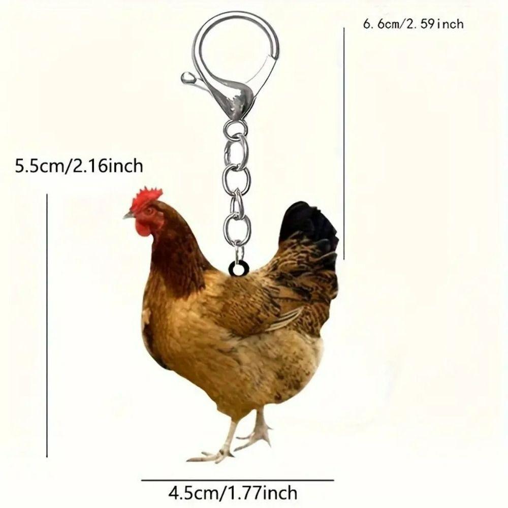 Acrylic Backpack Pendant Rooster Bag Hanging Birthday Gift Chicken Acrylic Keychain  Gift