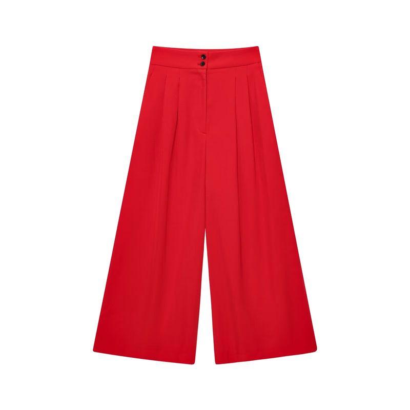 Kaslead New Arrival Women's Fashion Style Blended Double Breasted Vest Casual Pants 8056586 2365586