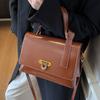 High-end Buckle Women's Crossbody Bags Fashion Black Casual Square Traveling Handbags Trendy Large Capacity PU Shoulder Pack