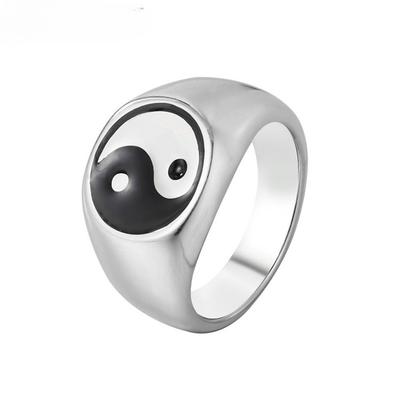 Joias 2026, Joias Masculinas Anéis Acessórios Yin e Yang Preto e Branco, Joias