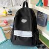 Schoolbag Fog Hemp Gray Blue Stripe Japanese Ins Junior High School Students Campus Class Commuting Versatile Going Out Lightweight Backpack