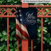2D Flat "God Bless America" Patriotic Metal Sign, 8×12 Inch Aluminum Wall Art, Vintage American Flag Design, Durable Decor for Memorial Day