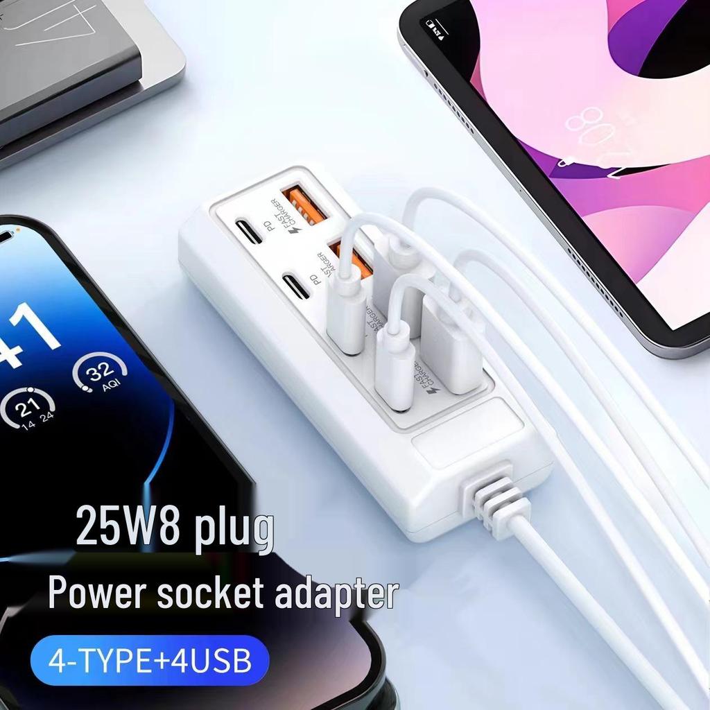 8-in-1 USB Docking Station with Type-C Fast Charging Extension