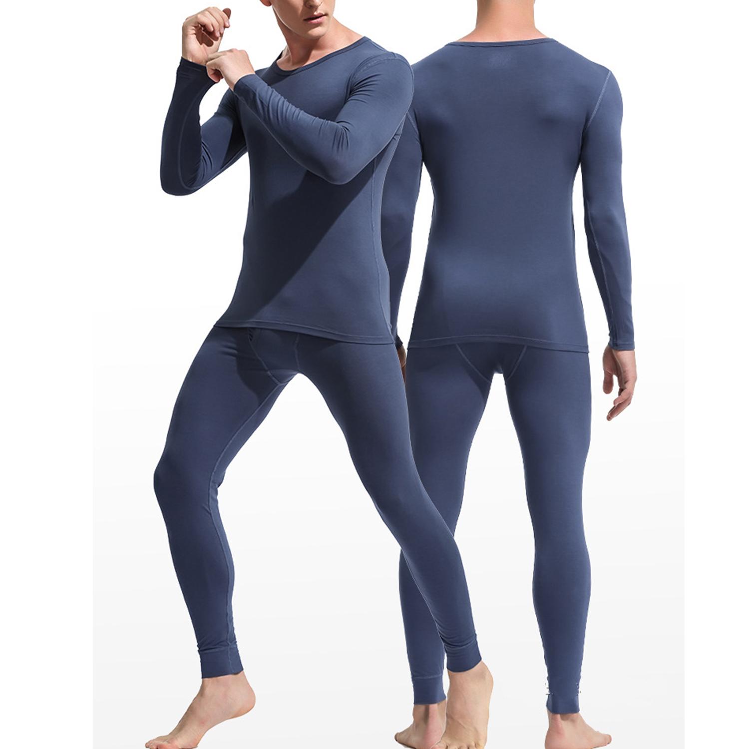 

Термобелье Теплый базовый слой Рубашки Компрессионные длинные кальсоны Комплект для мужчин Холодная погода Зима Длинные рукава Удобные брюки Мягкий верх 3XL серый