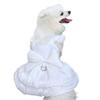 Pet Dog Gown Wedding Dress Solid Color Bow Dress