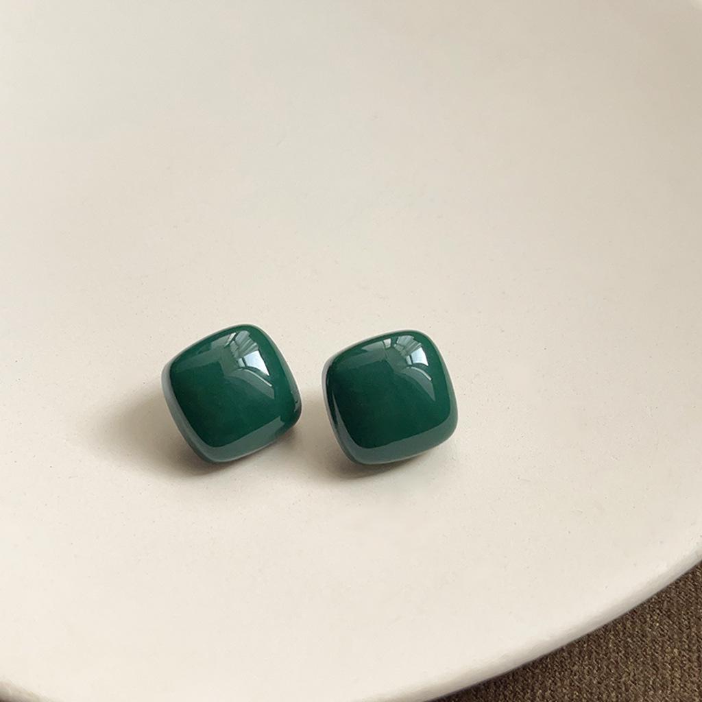 Cercei cu Zircon Stil Retro de Curte Mid-Century Smarald