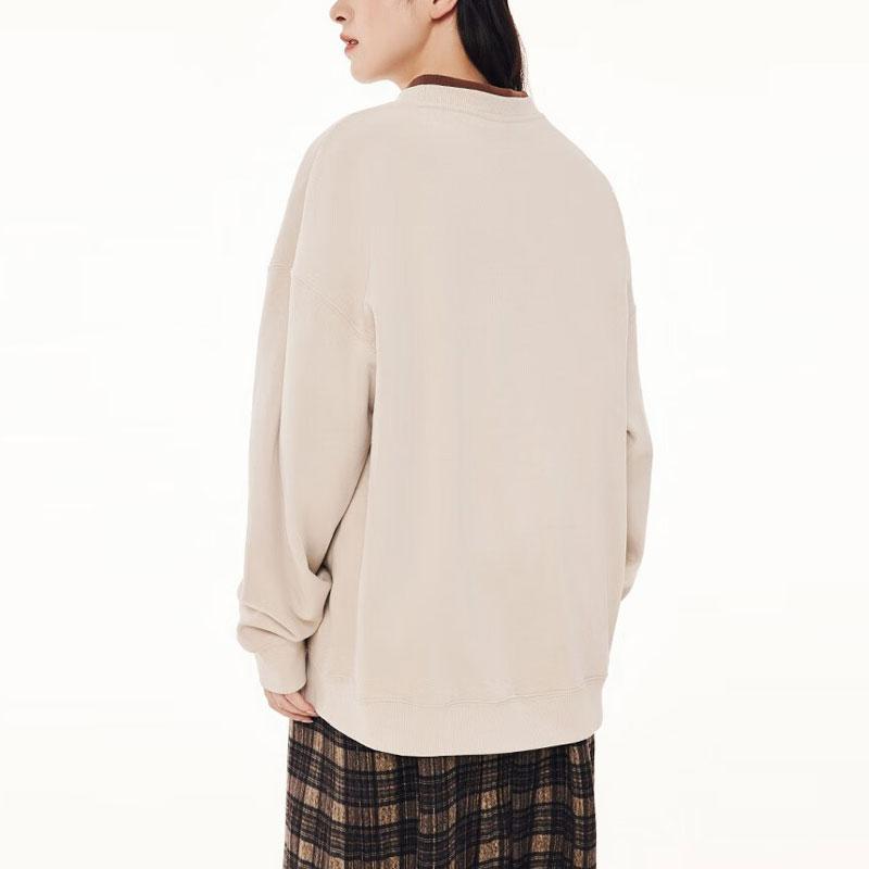 Anta Basketball Series Letter Print Outdoor Casual Pullover Sweatshirt Unisex sweatshirt Raw-Wood 952411714-4