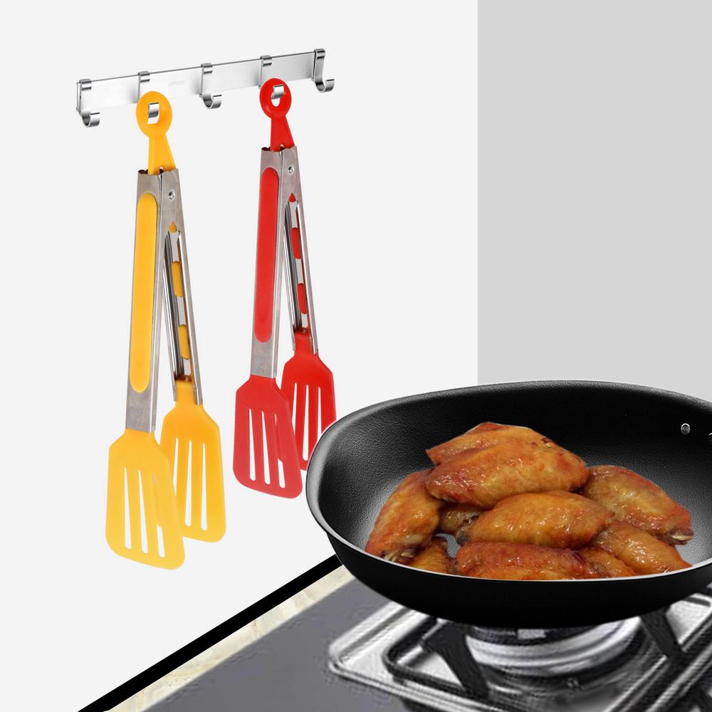 Kitchen Cooking Tools Non-Stick Kitchen Tongs Pizza Bread Steak Clip Stainless Steel Handle Utensil Salad Serving BBQ Tongs