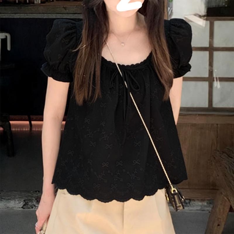 ZANZEA Damen Lässige Runde Halslinie Lockere Sommer Kurzarm Bluse