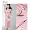 Elegant New Chinese Style Jacquard Puff Sleeve Midi Dress