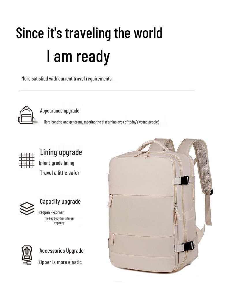 Men's Large Capacity Business Travel Backpack with Shoe Compartment