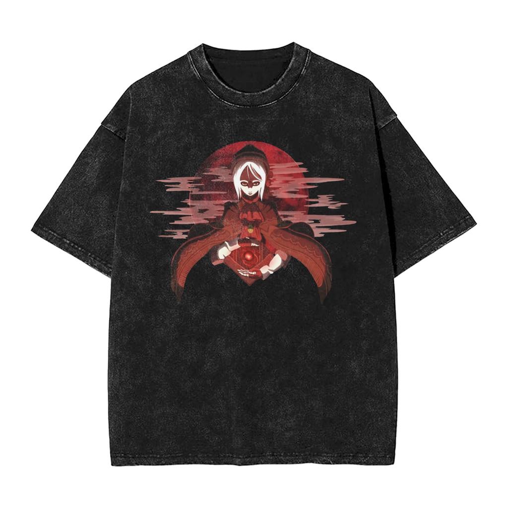 Hot Game Peripherals Bloodborne Darks Souls Graphic Print TShirt Streetwear Vintage Washed Cotton Top Oversized Summer New Tees