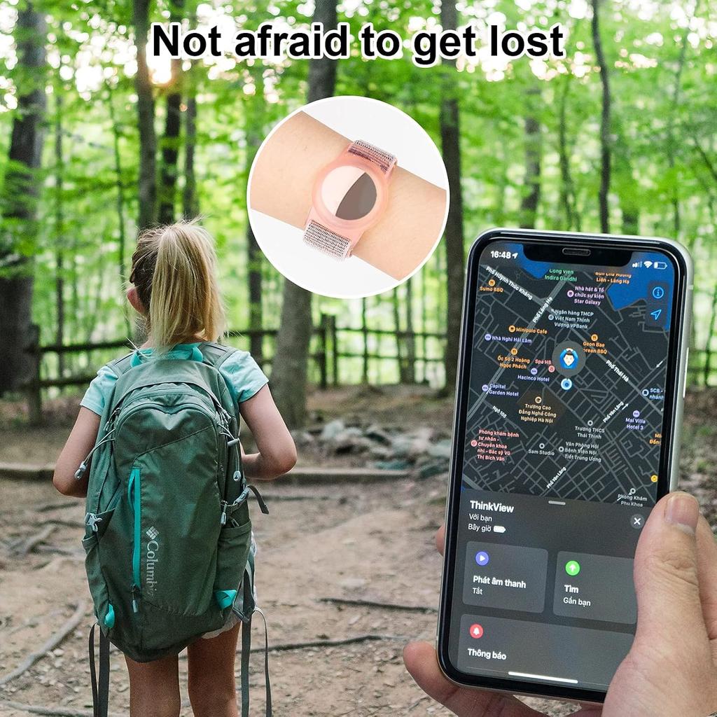 Kids Anti-Lost Adjustable Nylon Wristband Protective Holder, Bracelet Compatible with Location Tracker