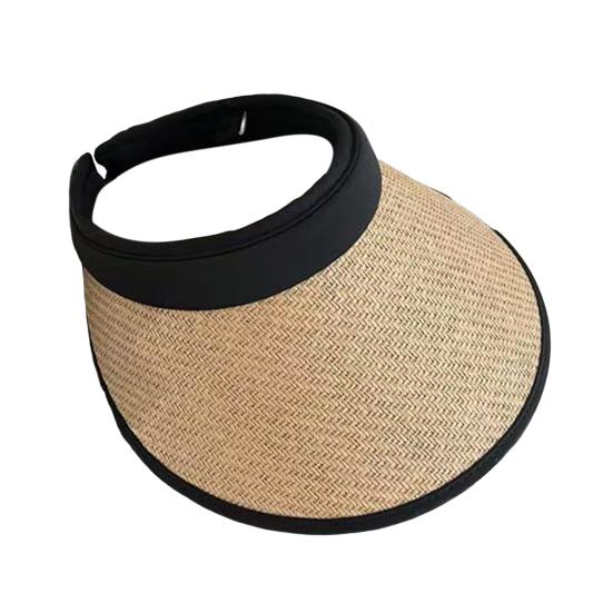 Summer Lightweight Sun Hat Foldable Straw Hat with Hollow Top And Rear Headband UPF50+ хаки