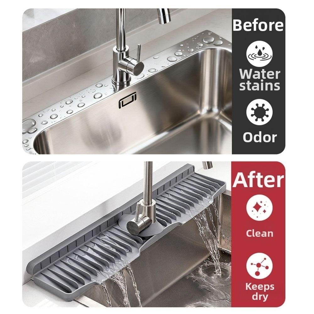 Soft Kitchen Sink Draining Pad Easy Clean Sink Splash Pad Silicone Splash Guards Kitchen Use