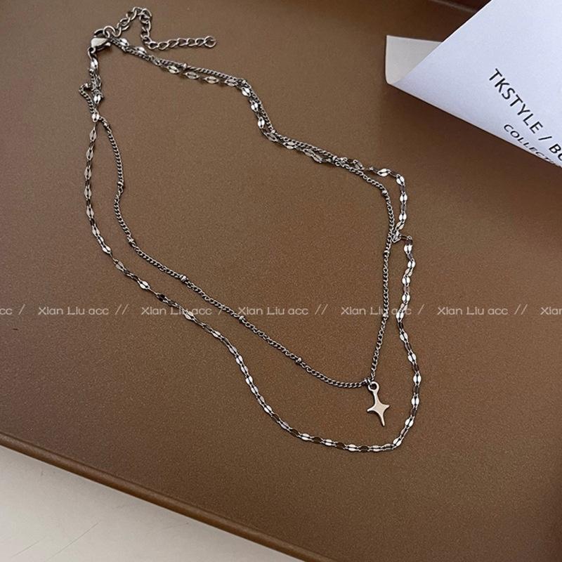 2022 New Arrival European And American Titanium Steel Necklace For Women Cool And Minimalist Lock Clavicle Chain