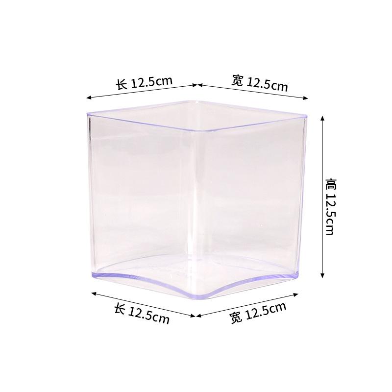 Thickened Square Acrylic Hydroponic Planter, Clear Display Box for Plants, High-End Specimen Container for Home Office