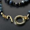 [Kolan Kolan] FORCE 5 Polyhedral Cube Necklace with Dark Blue Tiger Eye Negative Ion Relaxing Stone (Small, approx. 40cm)